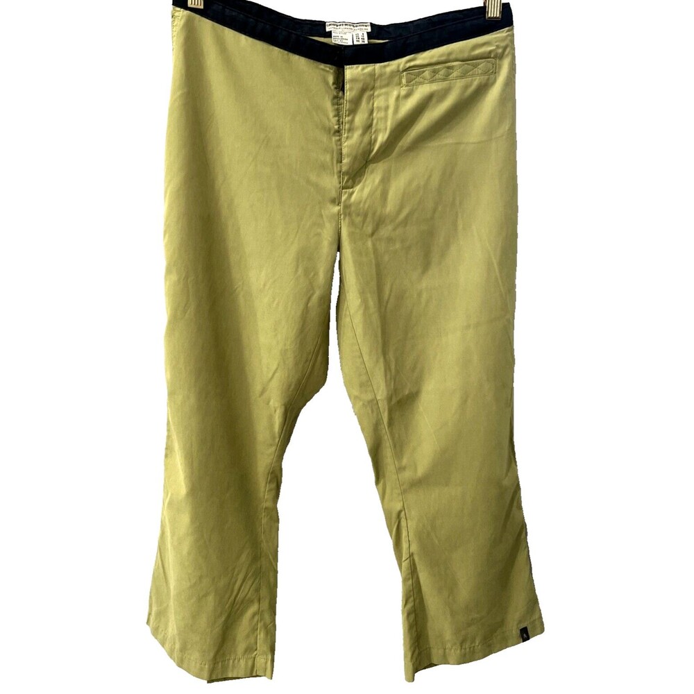 Royal Robbins Lightweight Button Fly Green Poly Nylon Capri Crop Pants Womens 8